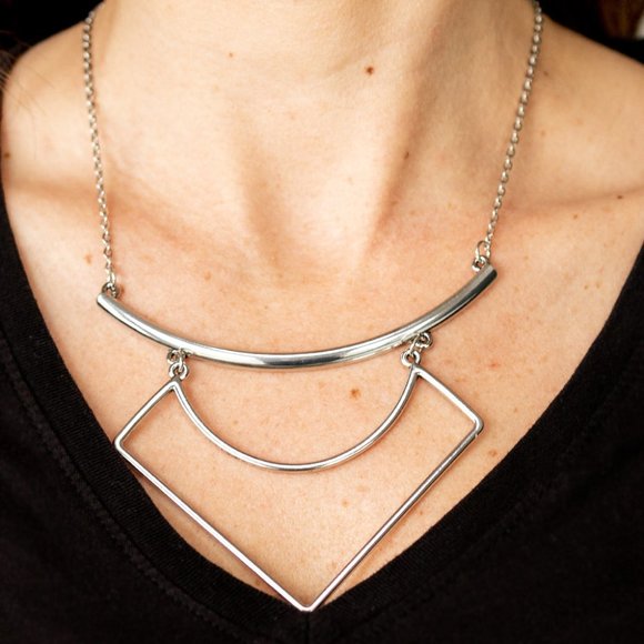 Egyptian Edge Silver Necklace
